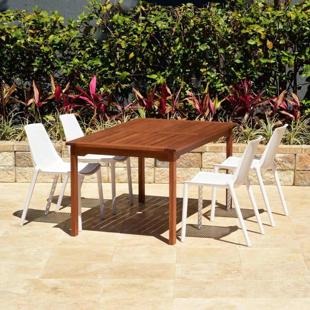 5-Piece Eucalyptus Rectangular Patio Dining Set V9472