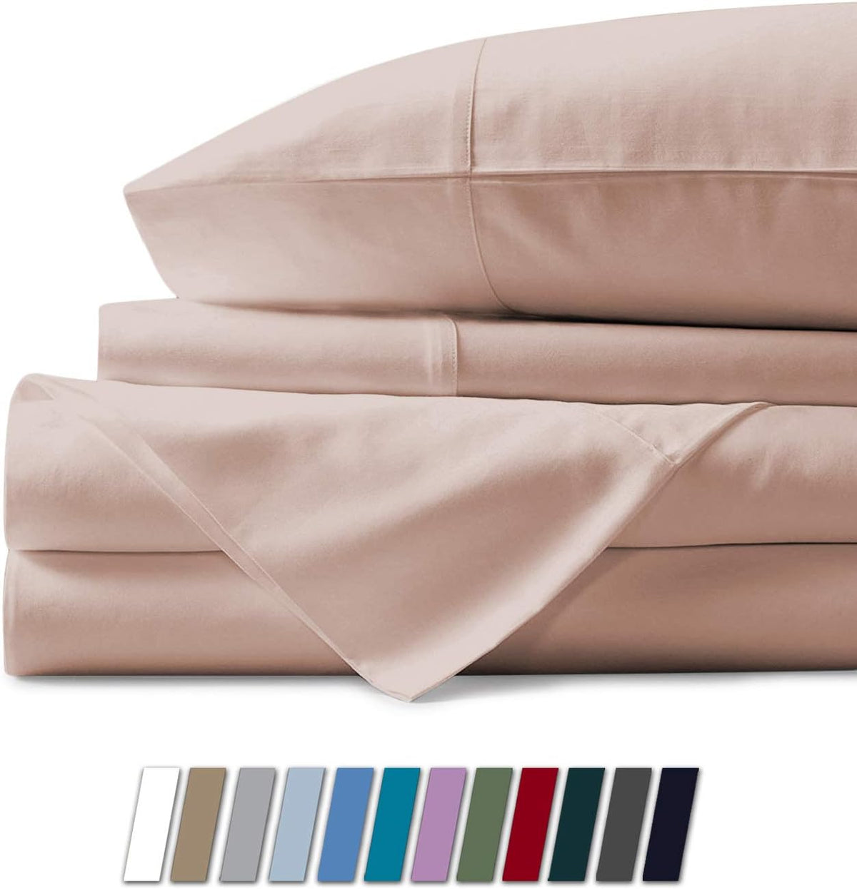 100% Egyptian Cotton California King Sheet Set, Stone Grey, Deep Pocket D845