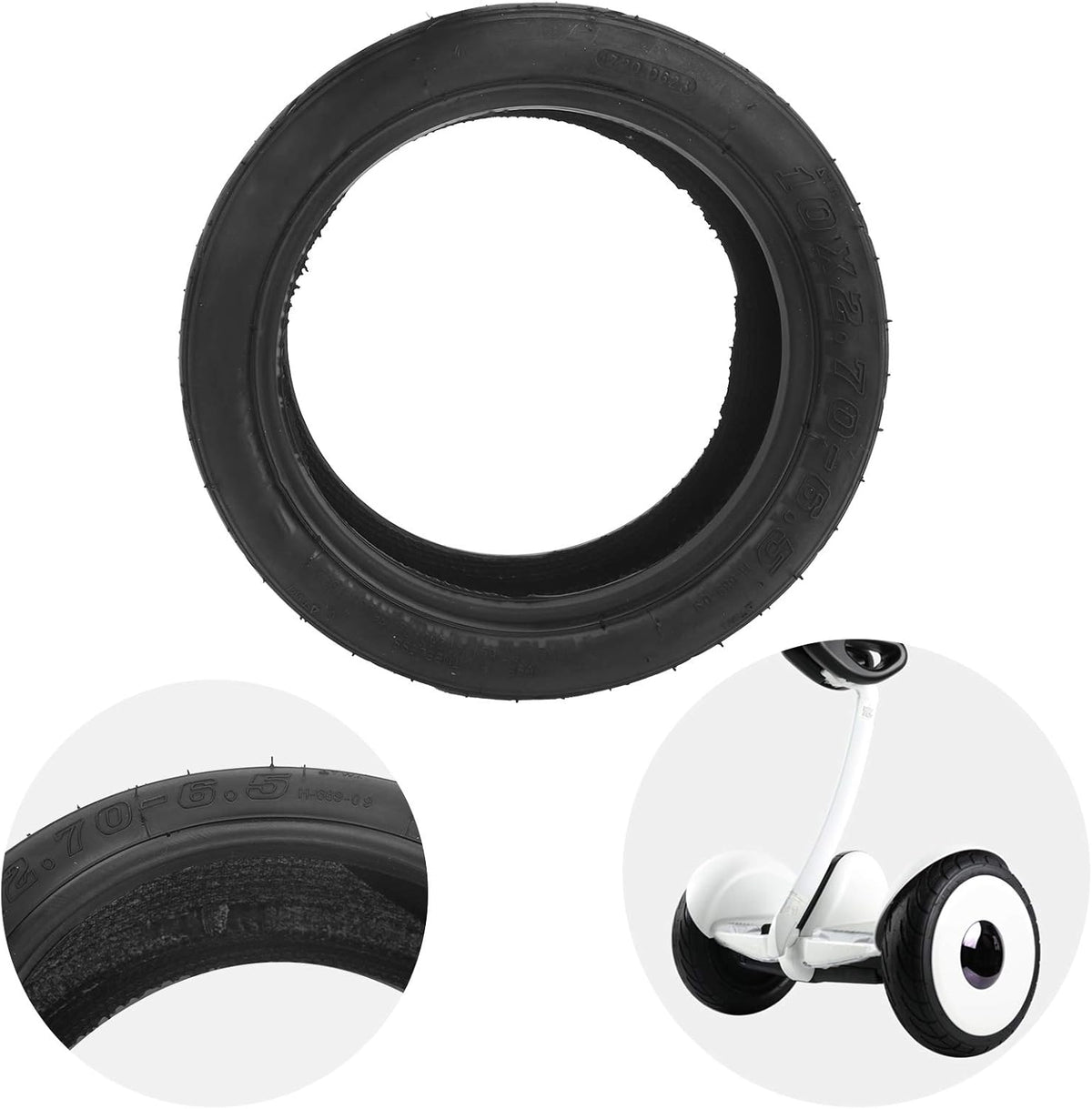 10x2.70-6.5 10 Inch Rubber Scooter Tire Pack of 2 G1008