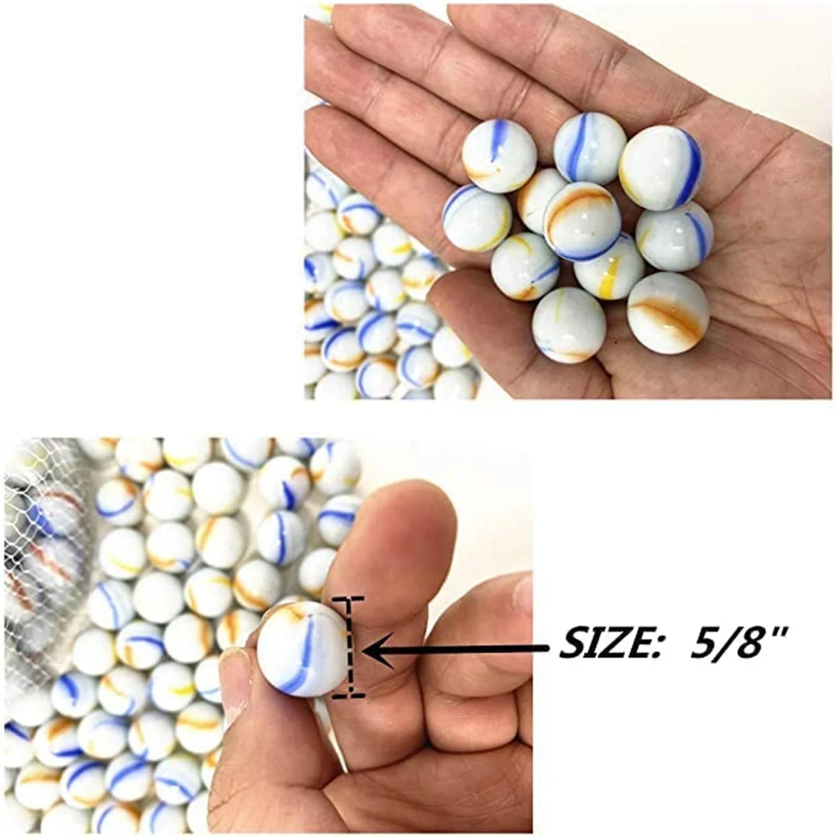 2500 Count 5/8" Glass Marble Bulk Lot (25 Bags) P399