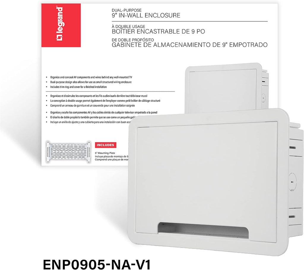 White 9 Inches In-Wall Enclosure with Mounting Plate B4868