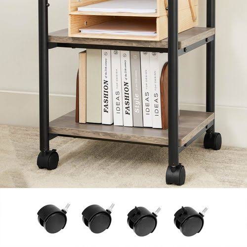 3-Tier Printer Stand with Wheels and Adjustable Table Top L248
