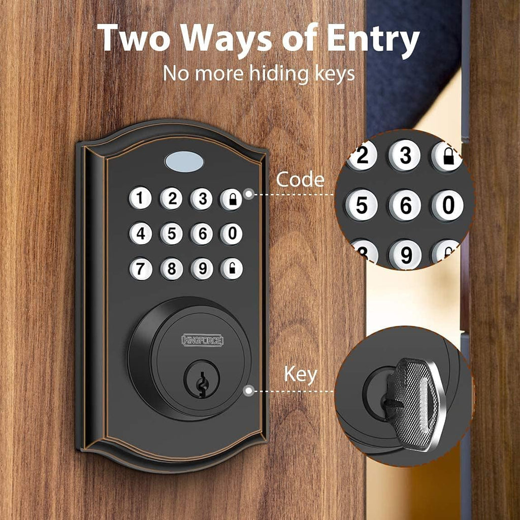 Keypad Deadbolt Lock, Keyless Entry Door Lock, Electronic Deadbolt, Pack of 2 K195