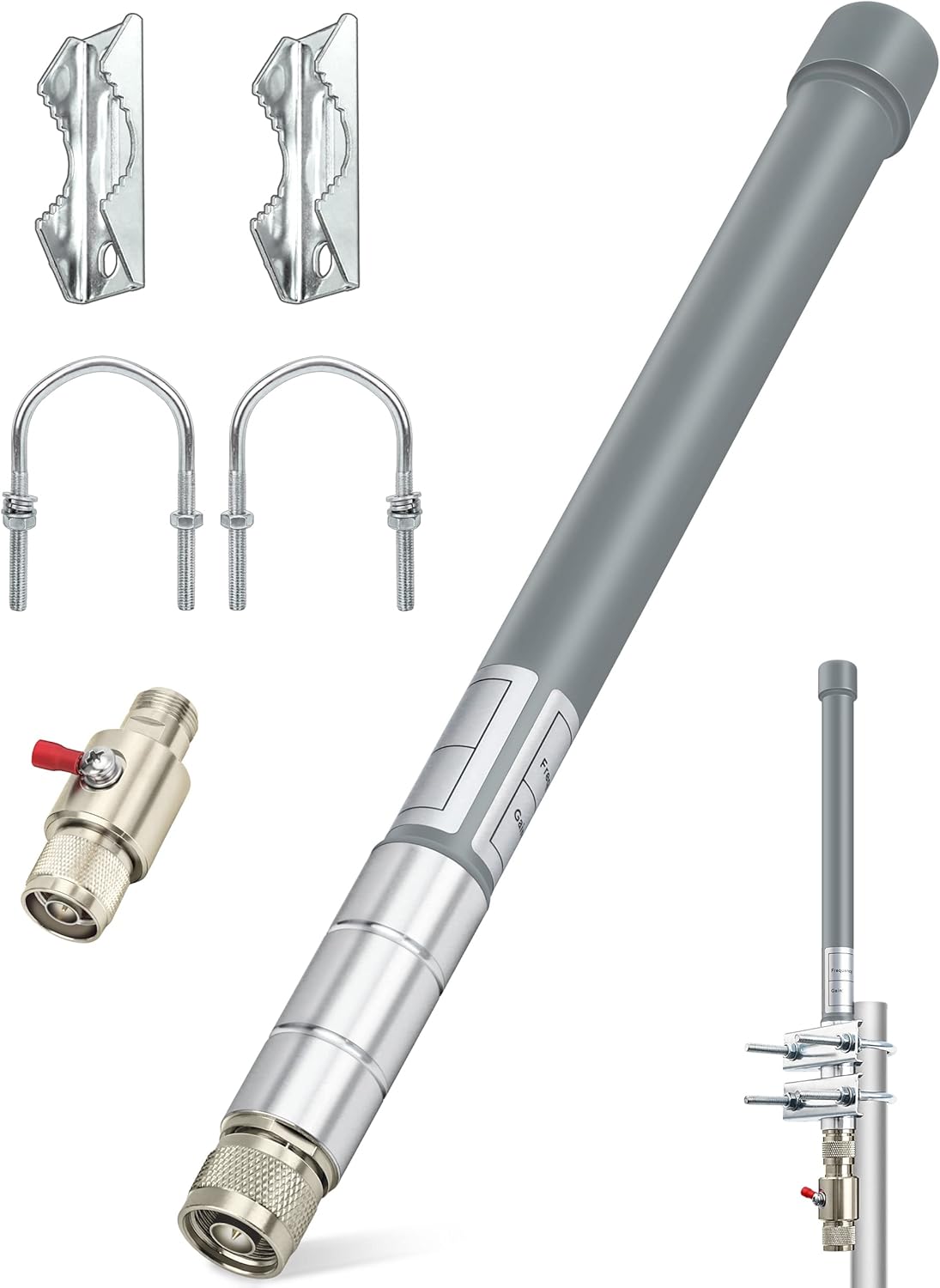 915MHz Omni-Direction Outdoor Antenna Kit with Lightning Arrester (35.8inch) T20219