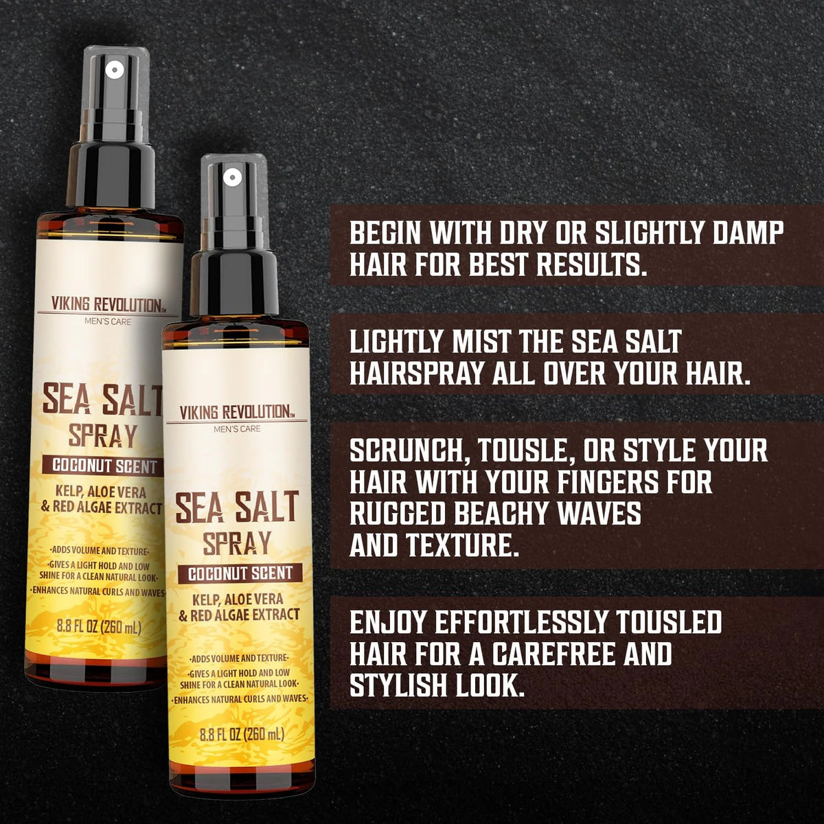 Sea Salt Spray for Hair, Coconut, 8 oz, 2 Packs X201