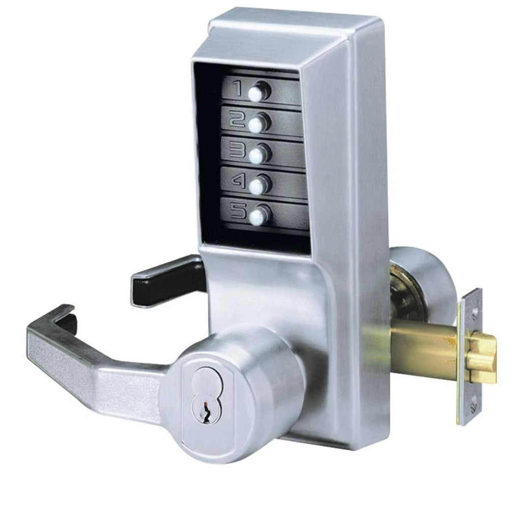 Satin Chrome Left Hand Mechanical Pushbutton Exit Trim Lever Lock X542763