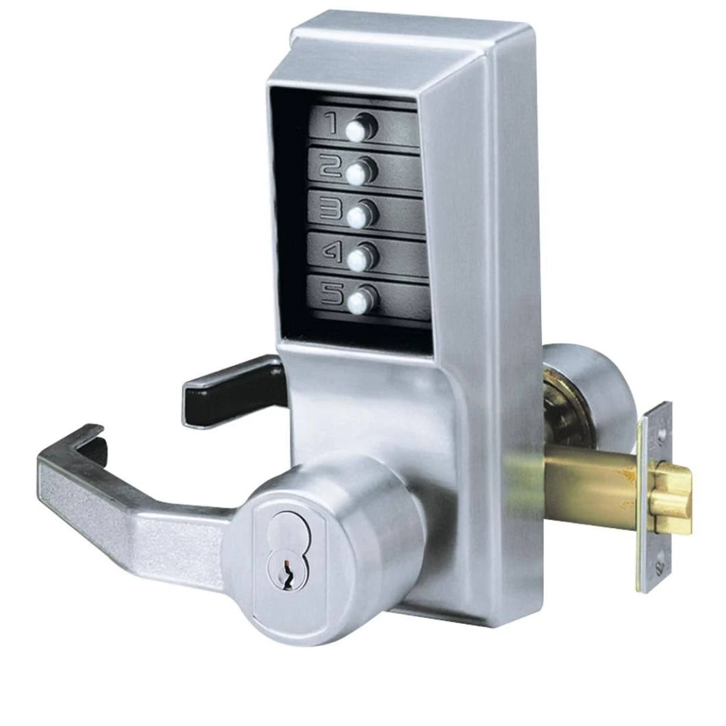 Satin Chrome Left Hand Mechanical Pushbutton Exit Trim Lever Lock X542763