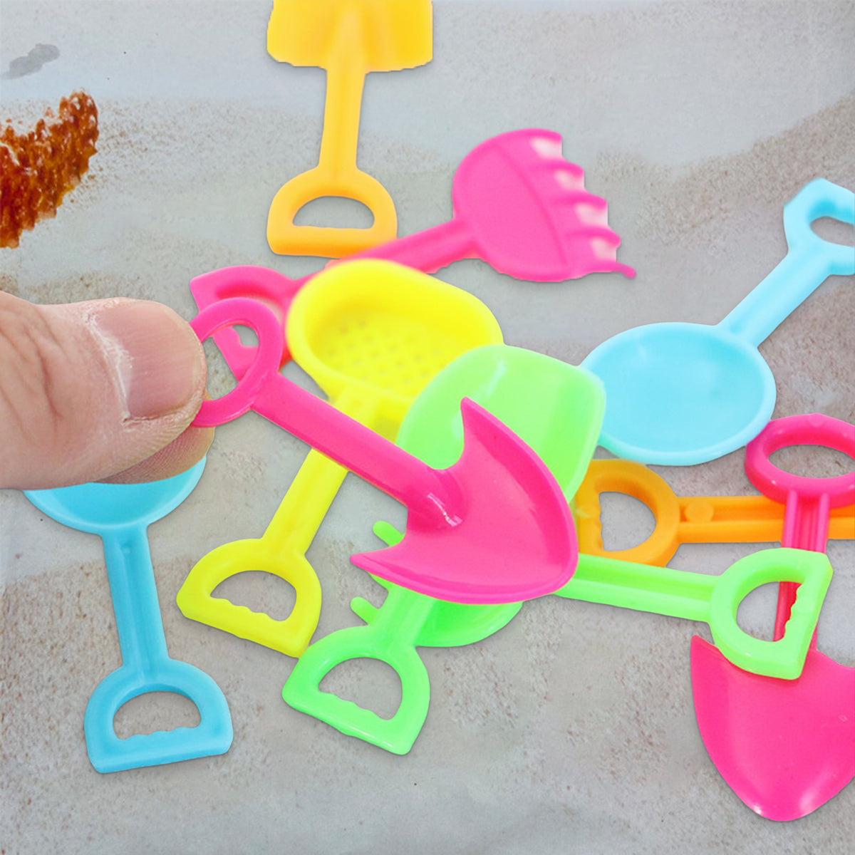 10Pcs 1/12 Miniature Beach Toys Dollhouse Shovel Rake Sand Digging Tool K97254