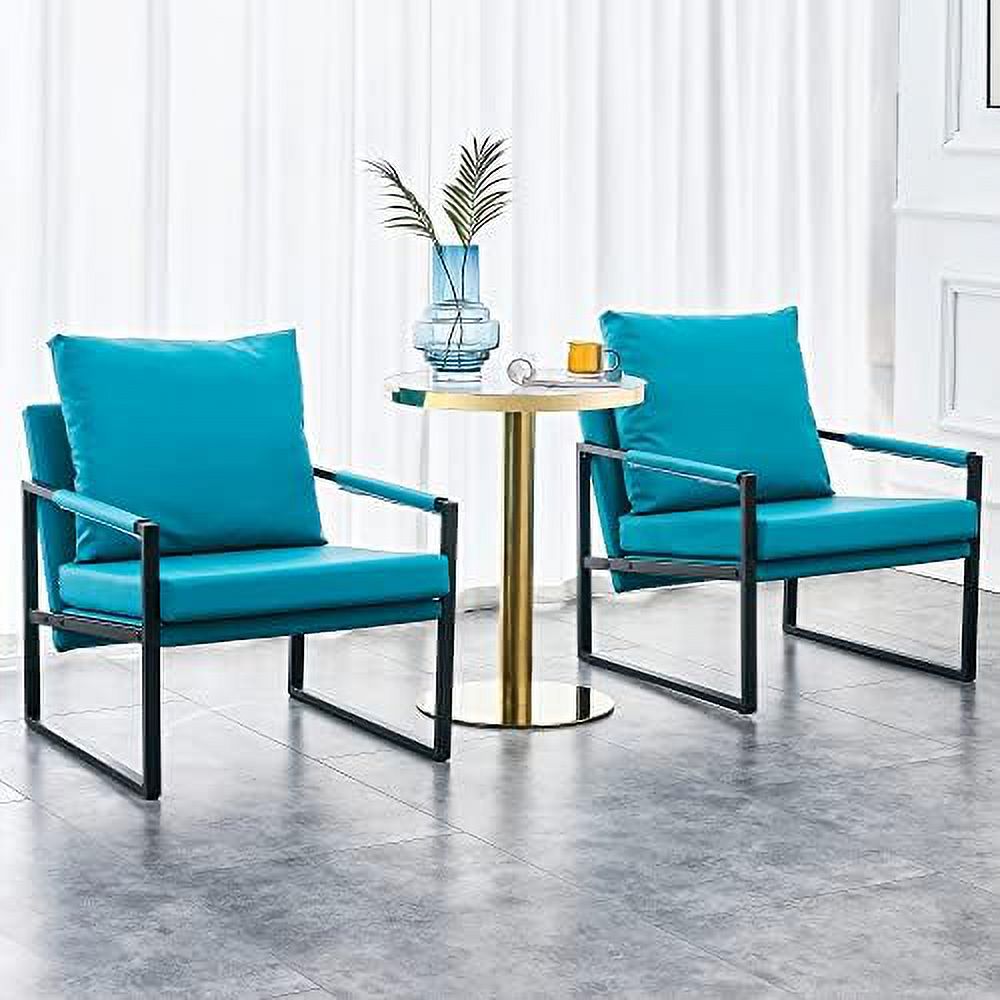 Brown PU Leather Accent Chair with Metal Frame F2273