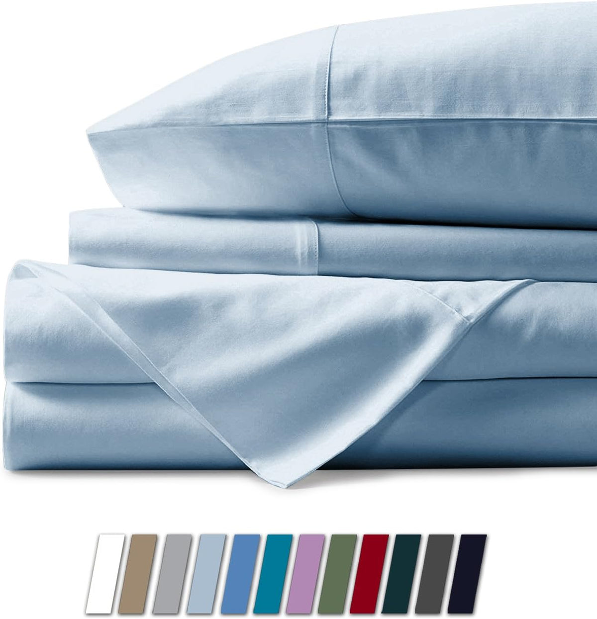 100% Egyptian Cotton California King Sheet Set, Stone Grey, Deep Pocket D845