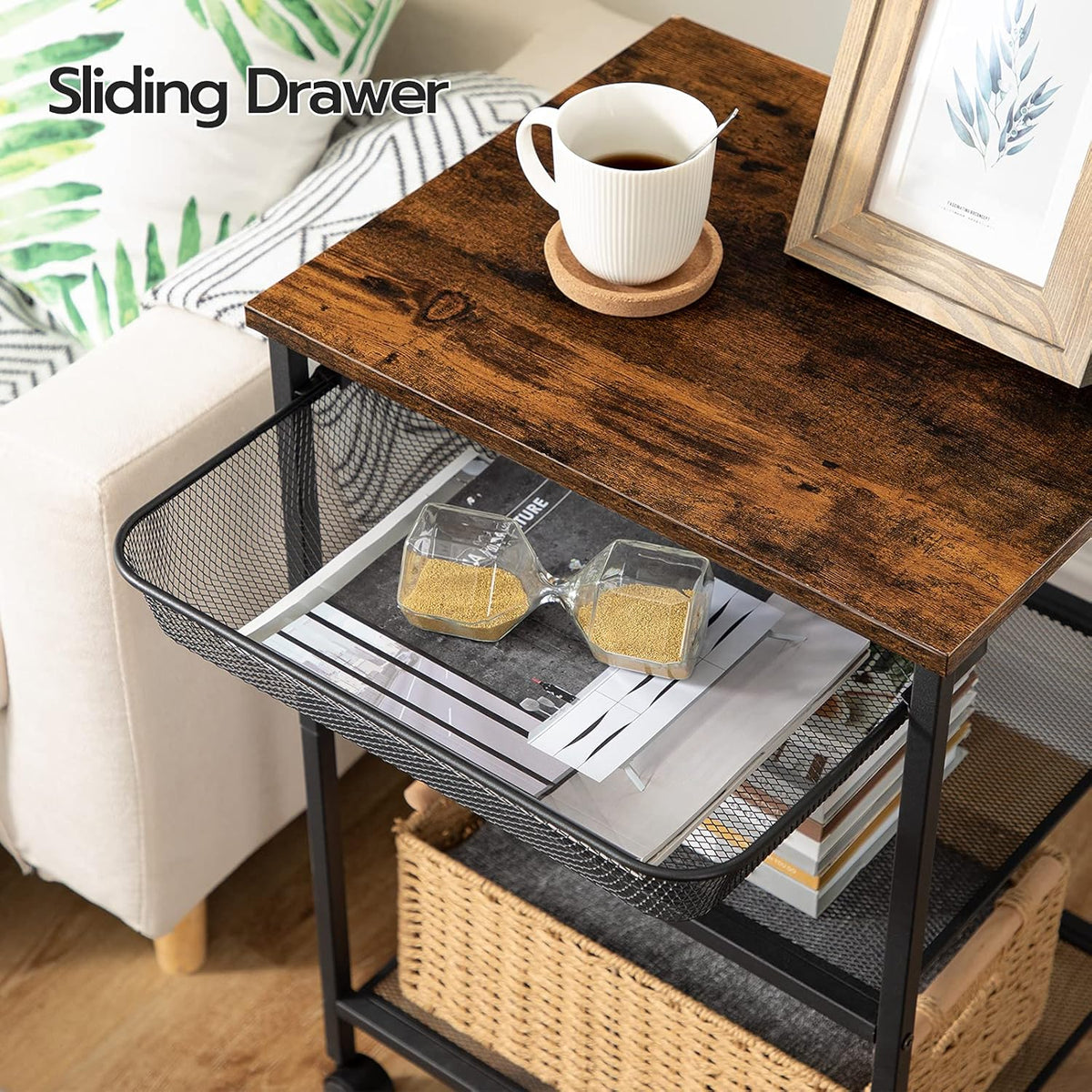 3-Tier Printer Cart with Storage Shelf and Wheels G1310