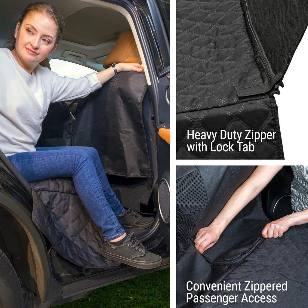 Heavy Duty Dog Hammock Bench Seat Cover with See-Thru Mesh Window, Waterproof, Pack of 2 E197