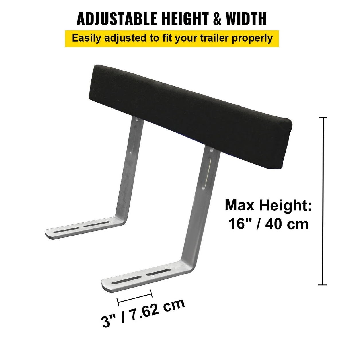 48" Boat Trailer Guide-Ons, 2-Pack, Rustproof Steel with Carpet-Padded Boards X441