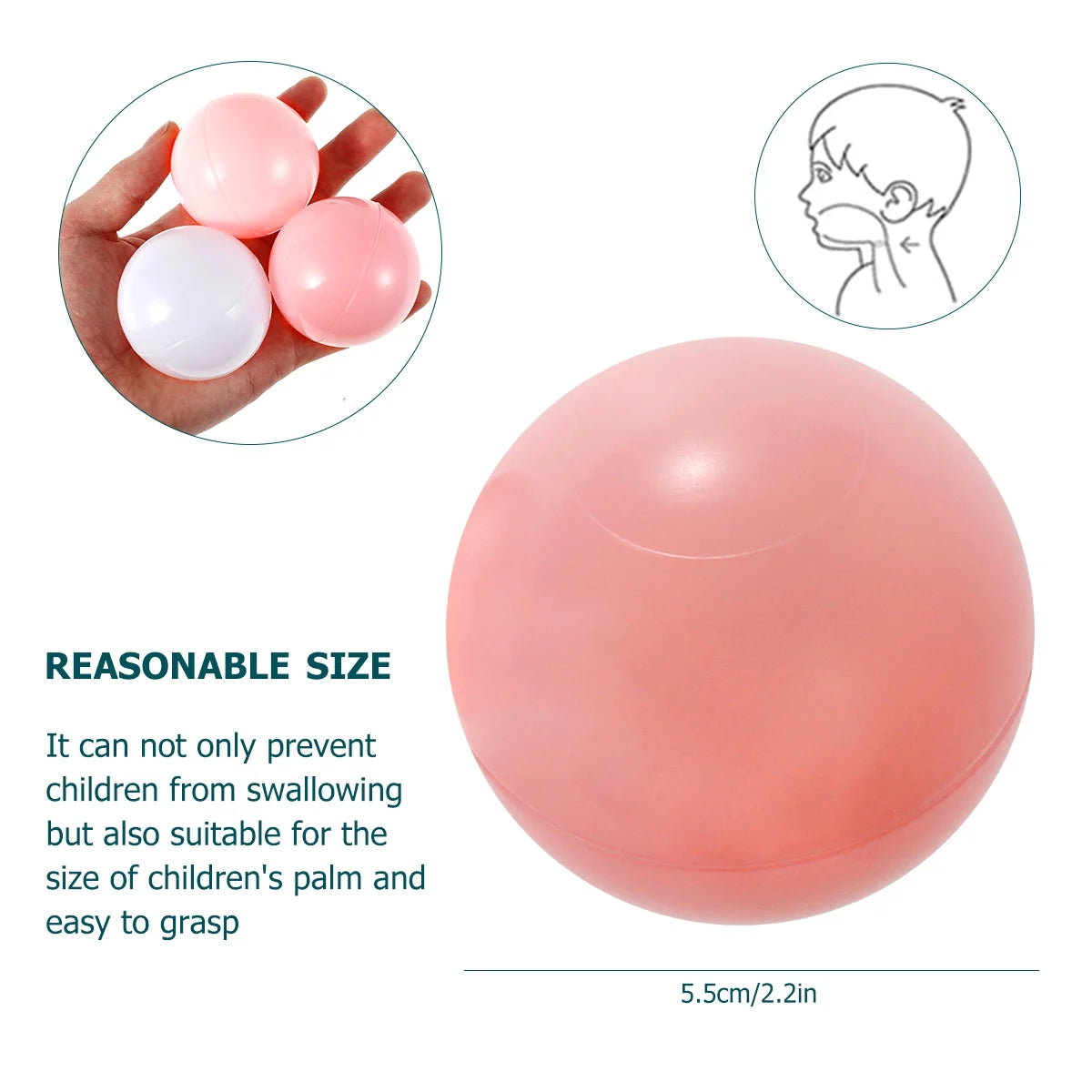 50Pcs 1.6inch Colorful Plastic Playground Ball I476682