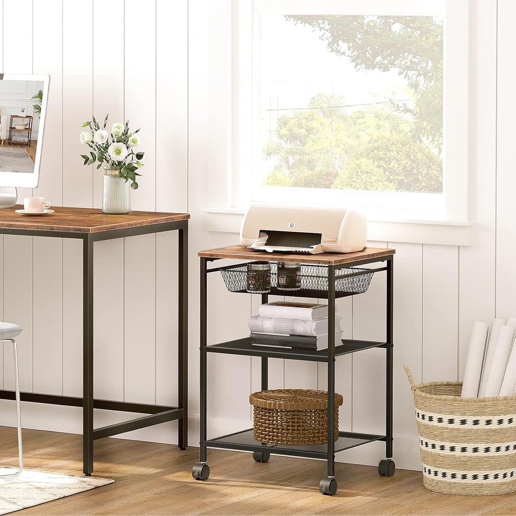 3-Tier Printer Cart with Storage Shelf and Wheels G1310