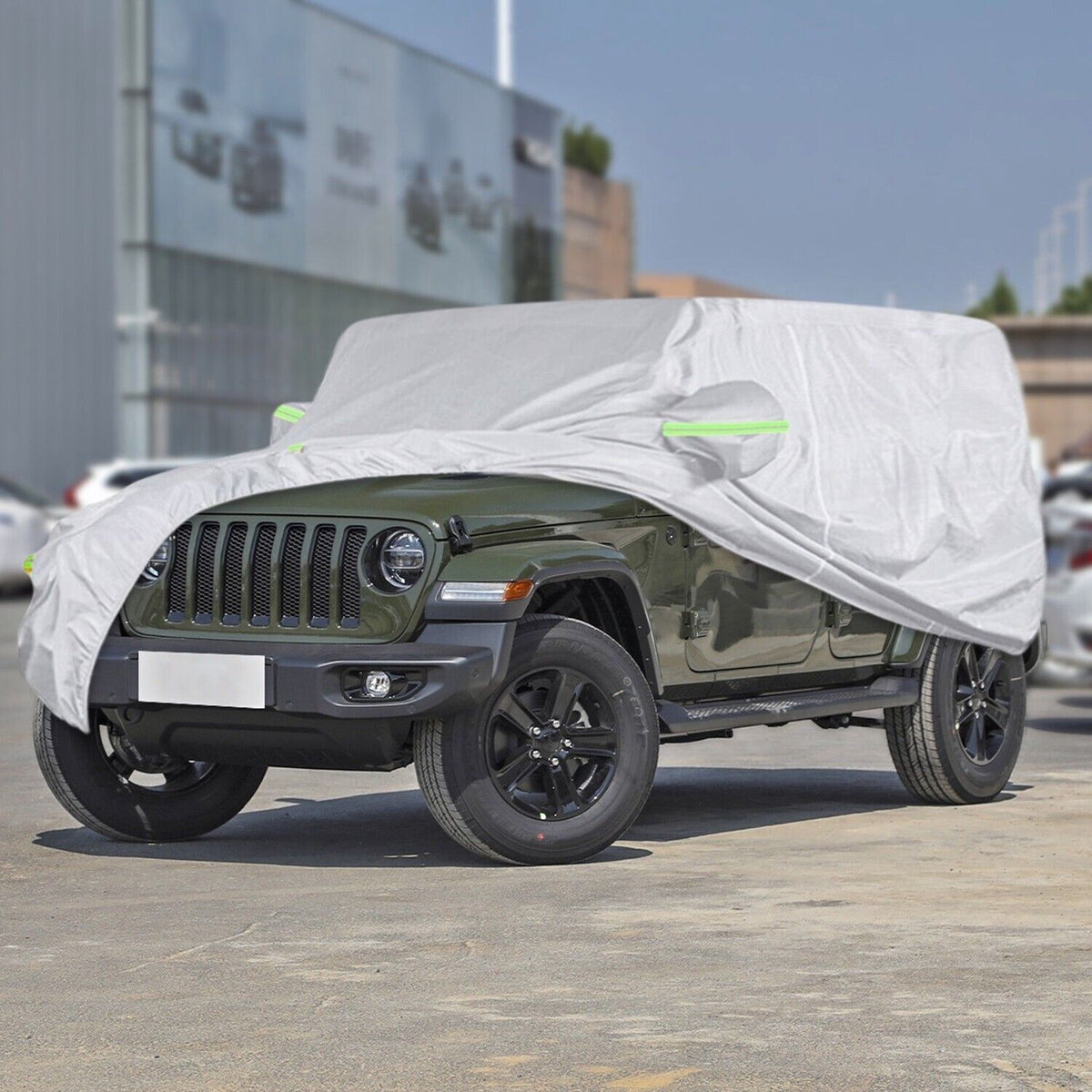 Silver Waterproof Full Car Cover for Jeep Wrangler 2 Door S400