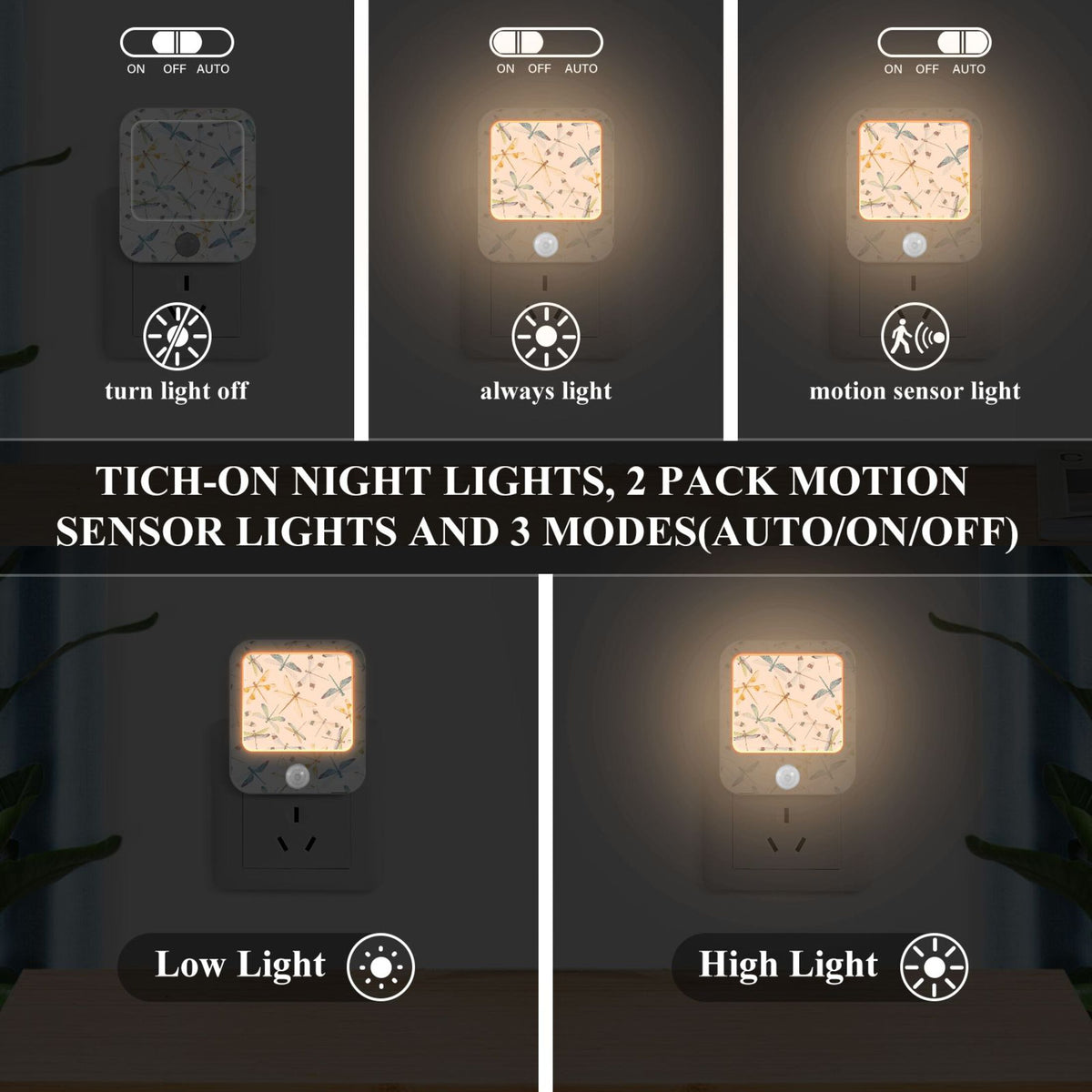LED Motion Sensor Night Light 2 Pack K93359