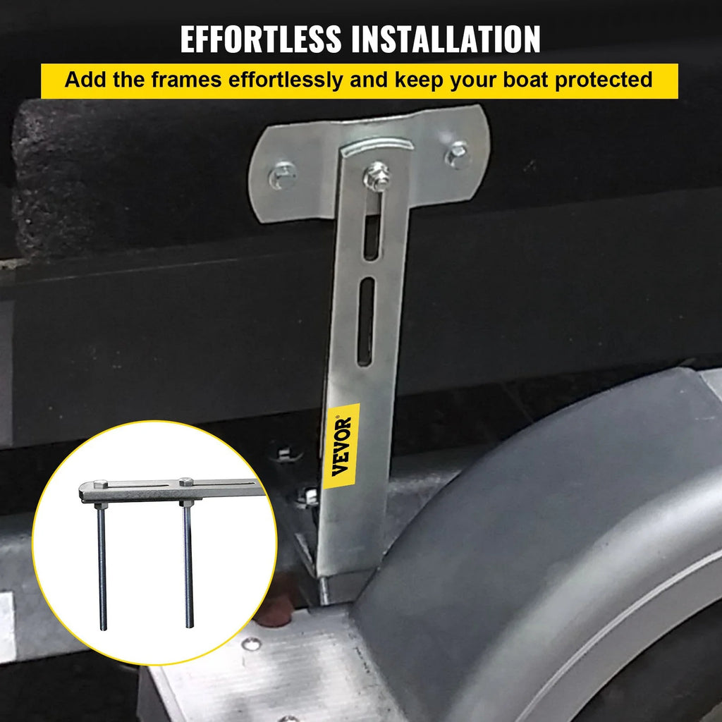 48" Boat Trailer Guide-Ons, 2-Pack, Rustproof Steel with Carpet-Padded Boards X441