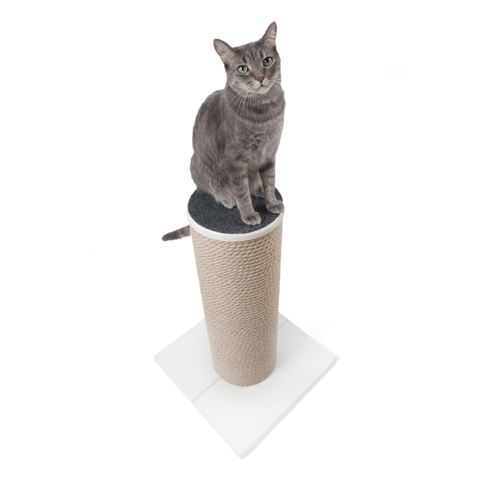 Oversized Jute Cat Scratcher and Perch, White M15580