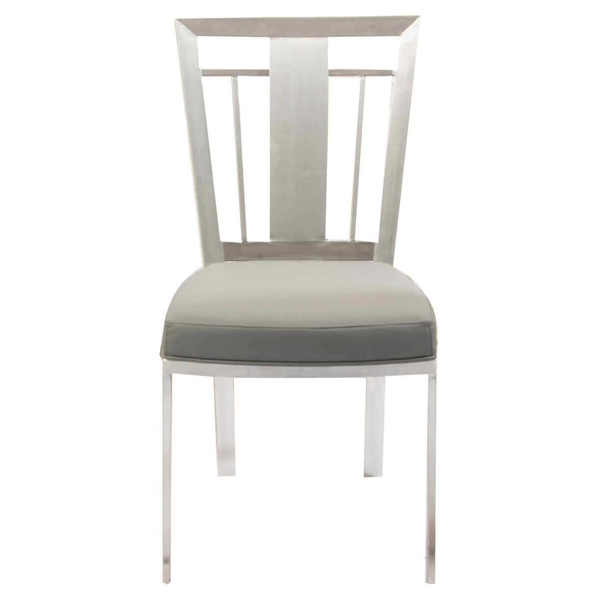 Gray Stainless Steel Dining Chair Set of 2 D86864