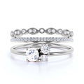 1.55 Carat Round Cut Diamond Moissanite Engagement Ring in 925 Sterling Silver With 18k White Gold Plating R3707