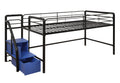 Black Junior Twin Loft Bed with Storage Steps L546804