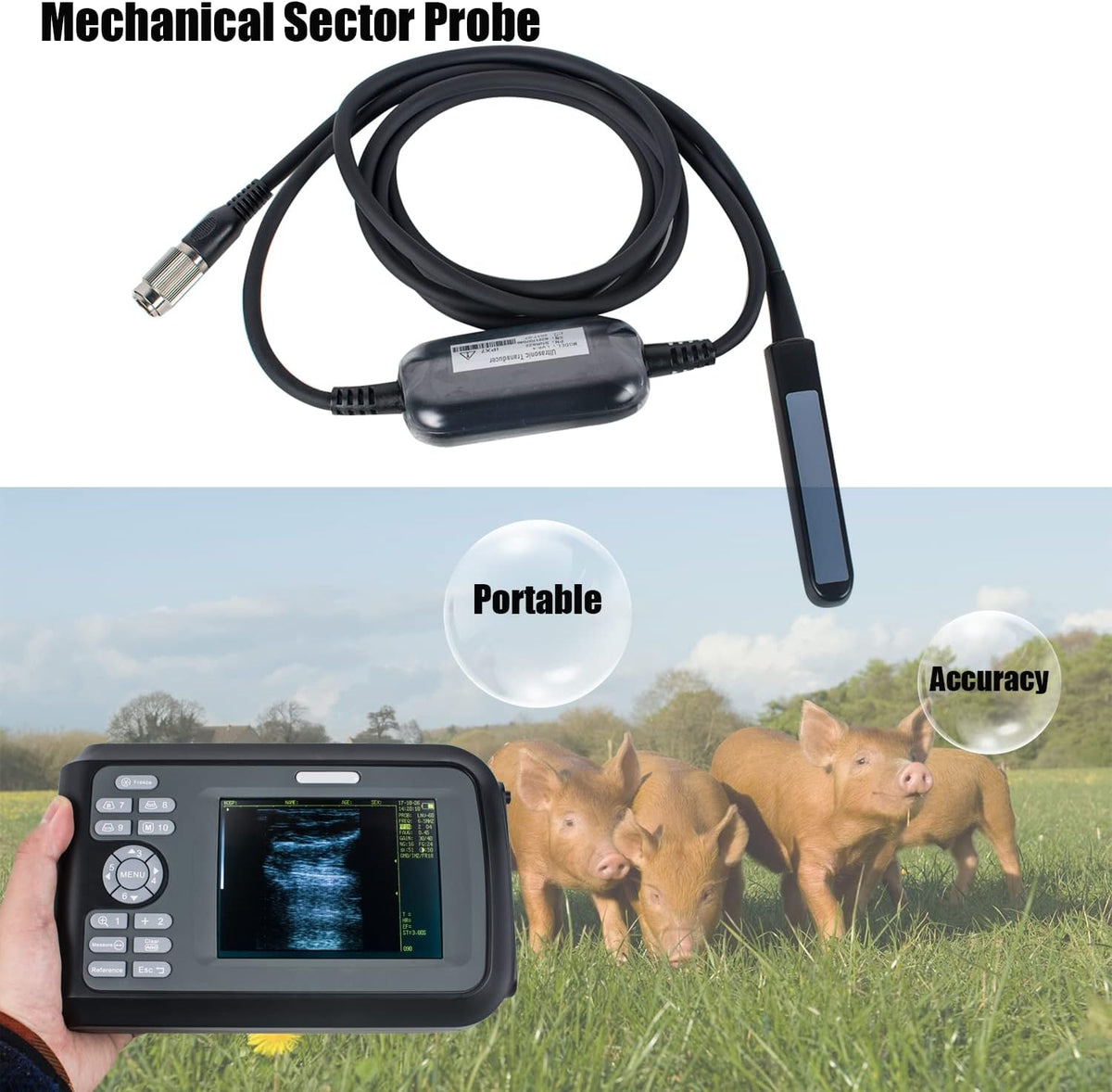 Veterinary Portable Ultrasound Scanner with 4.0MHz Rectal Convex Probe O947