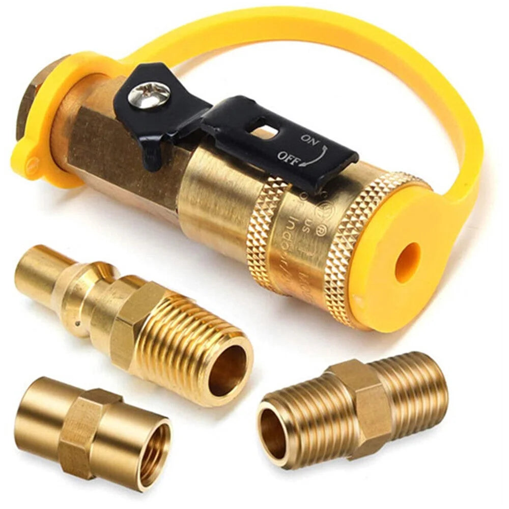 1/4" RV Propane Quick Connect Adapter Brass 5-Piece Set S598