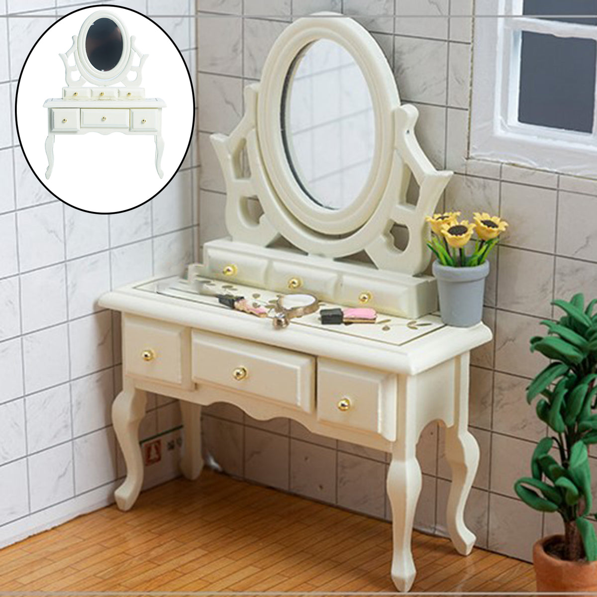 Plywood Table Vanity Dollhouse Furniture Z7325