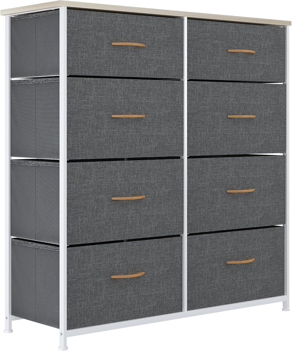 Gray 8 Drawer Fabric Dresser with Steel Frame O701849