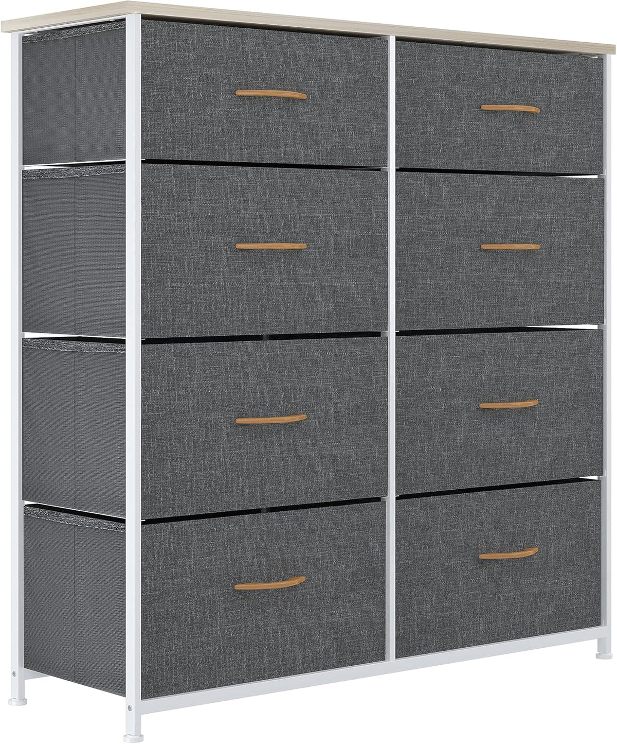Gray 8 Drawer Fabric Dresser with Steel Frame O701849