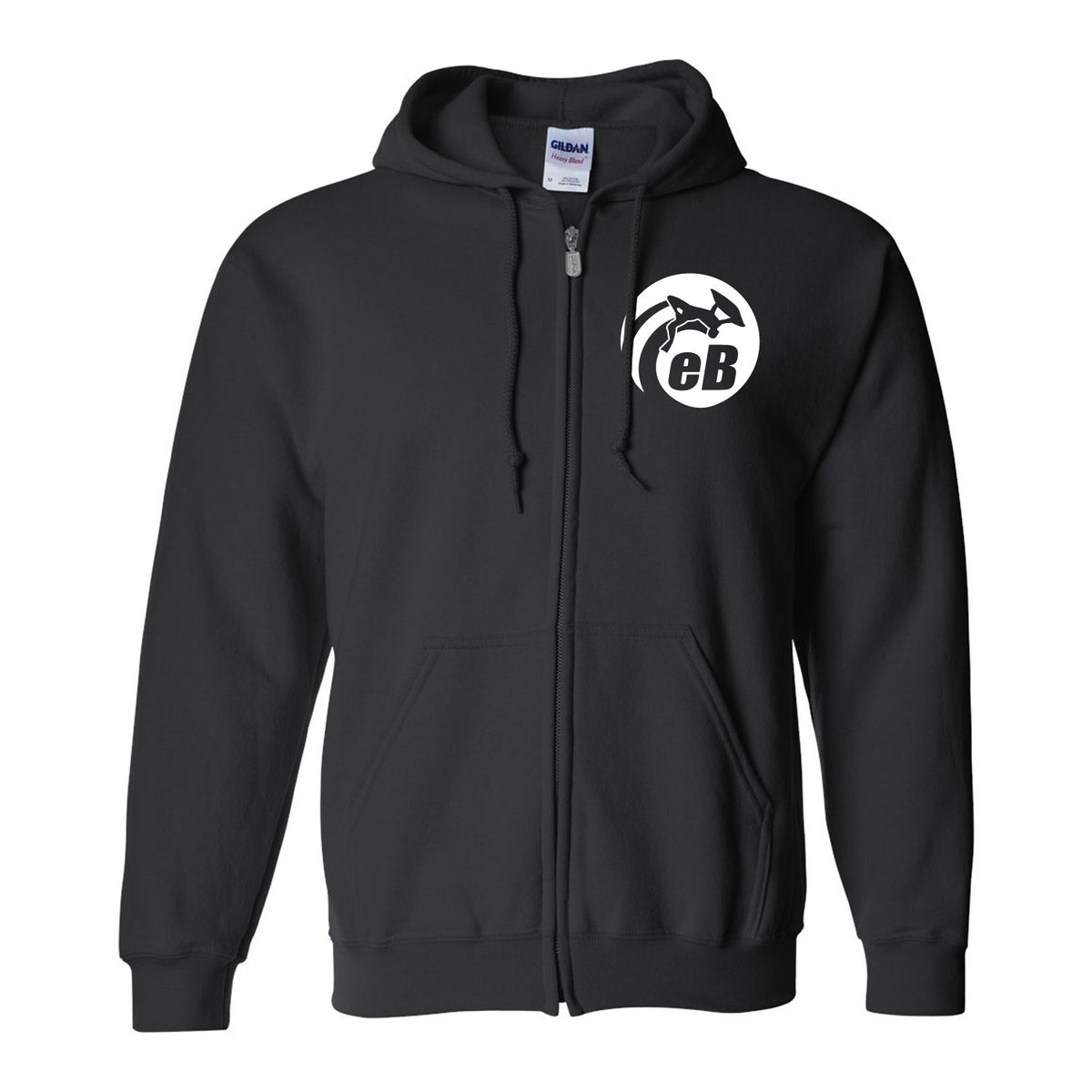 Black XL Cotton/Polyester Full-Zip Hooded Sweatshirt N68600