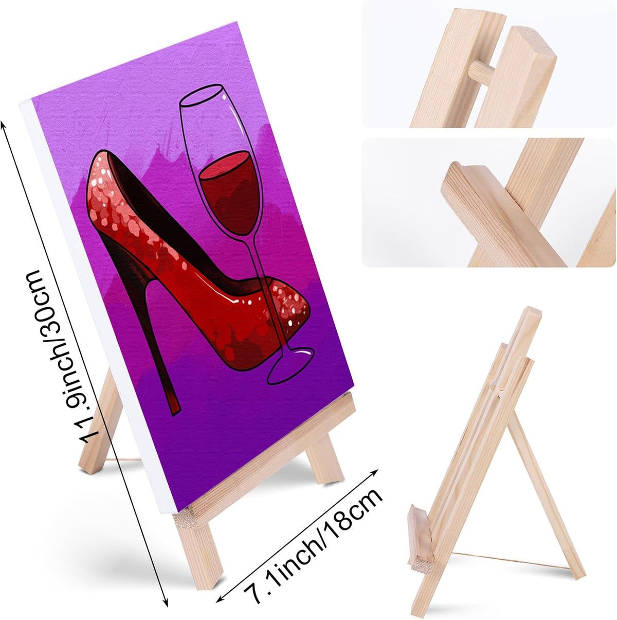 Pre Drawn Canvas Painting Kit with 1 Easel, 8 Acrylic Colors, 3 Brush, 1 Pallet (8x10) K6752