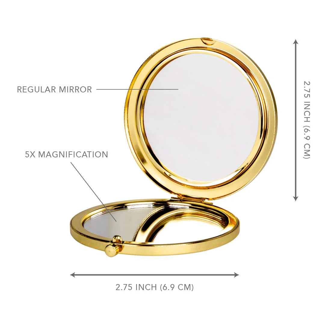 Gold Compact Mirror with Llama Graphic Y133