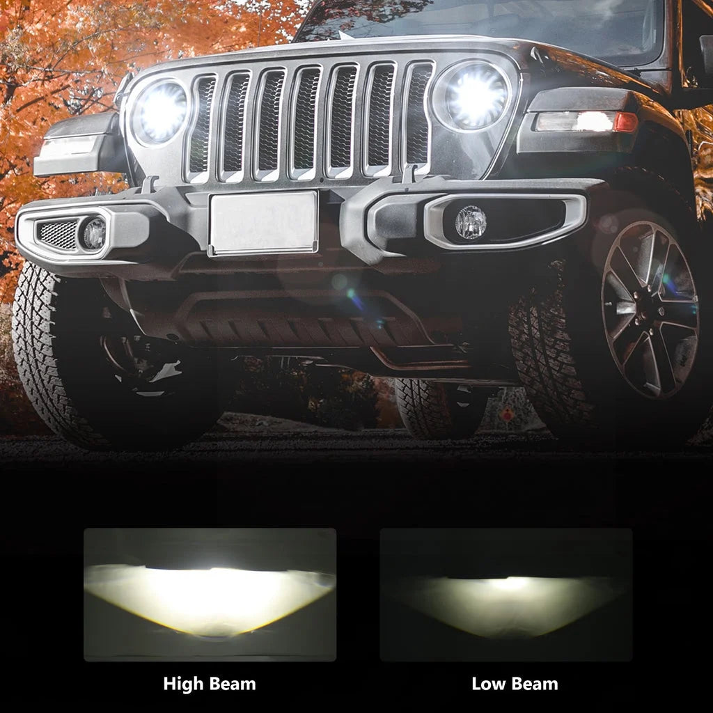 9 inch RGBW 3D LED Lens Halo Headlights with Turn Signal (2pcs/set) J143