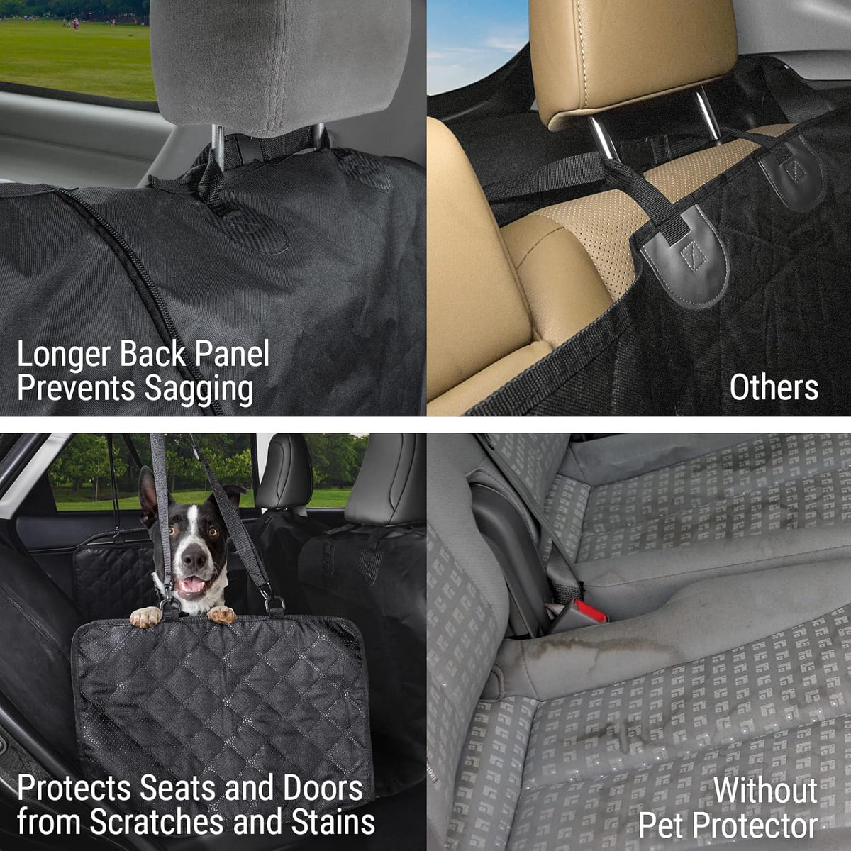 Heavy Duty Dog Hammock Bench Seat Cover with See-Thru Mesh Window, Waterproof, Pack of 2 E197