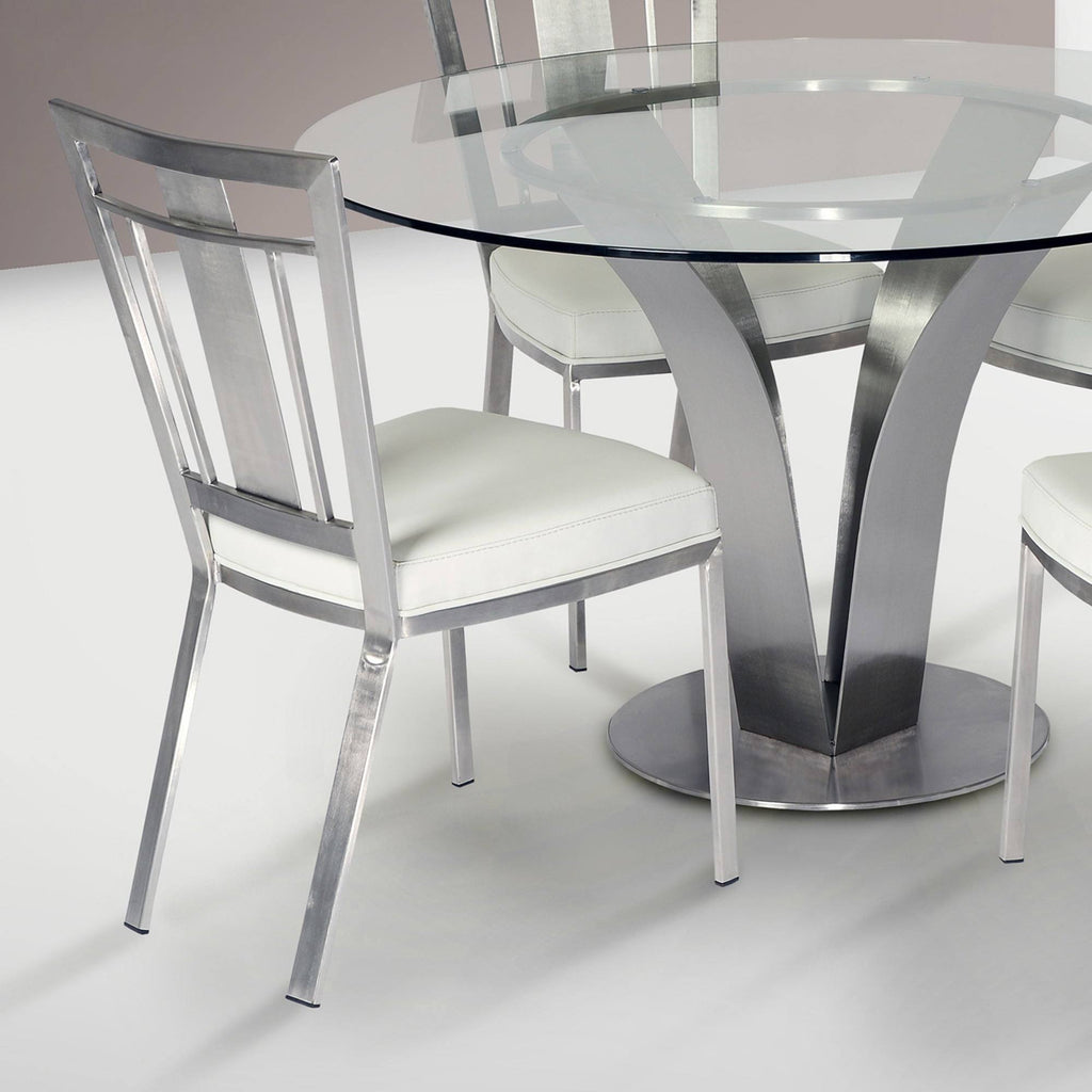 Gray Stainless Steel Dining Chair Set of 2 D86864