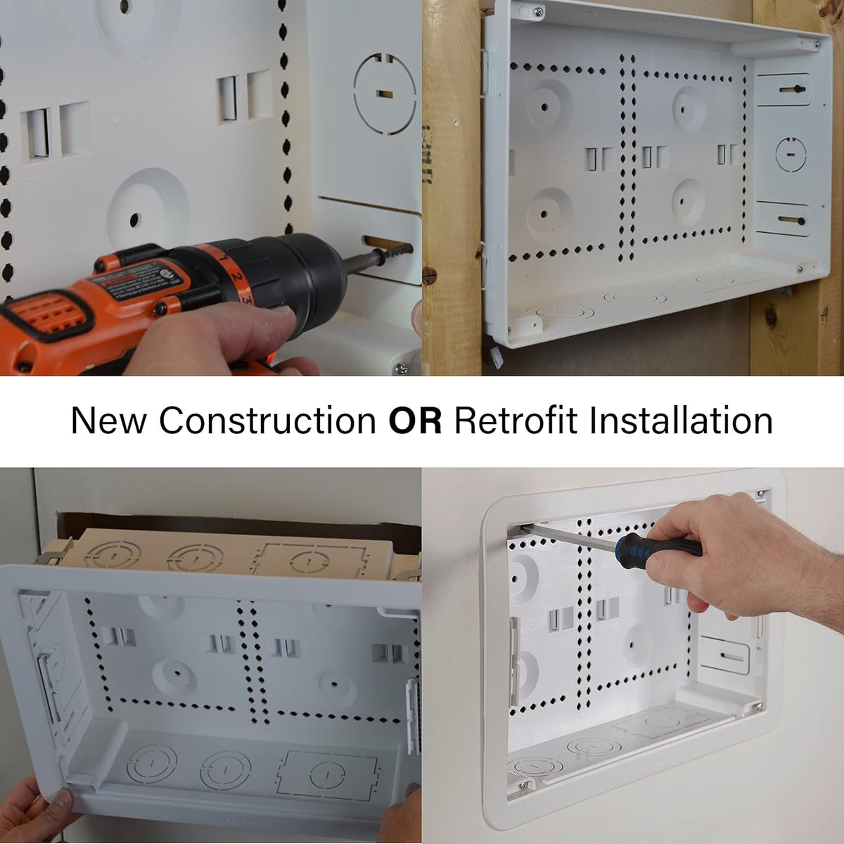 White 9 Inches In-Wall Enclosure with Mounting Plate B4868