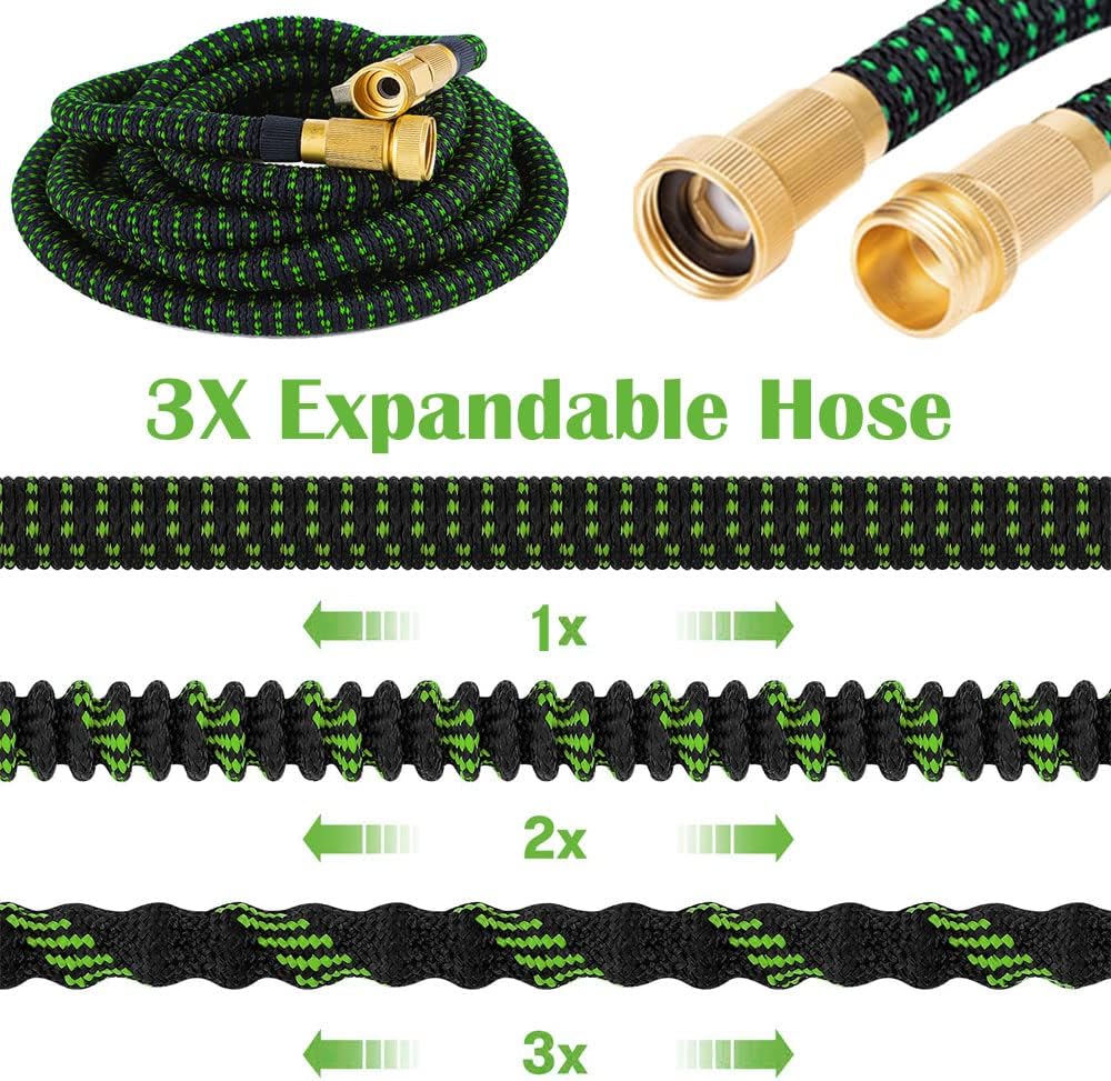 100FT Pack of 2 Expandable Garden Hose with Spray Nozzle Z620534