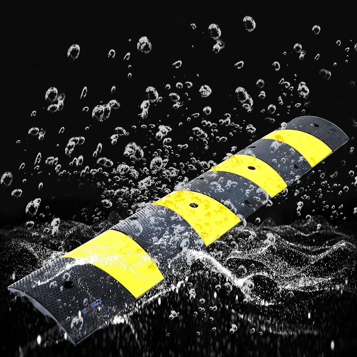 Heavy Duty Rubber Speed Bump 6FT 1 Pack with 4 Bolts (71.7 x 12 x 2.4 Inch) I38723