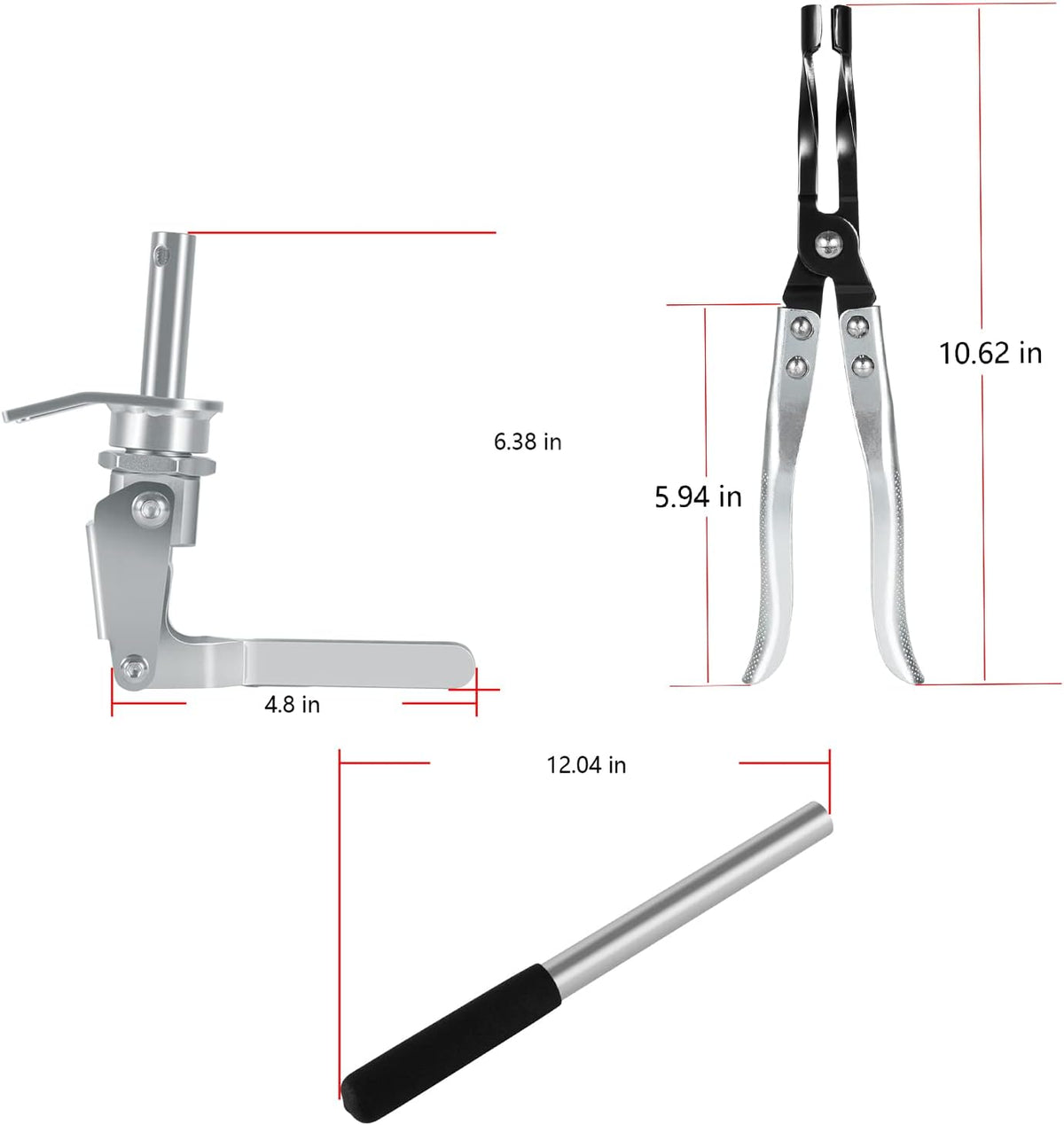 3PCS Valve Replacement Tools Set with Valve Spring Tool, Valve Holder Hose and Valve Stem Seal Pliers S854483