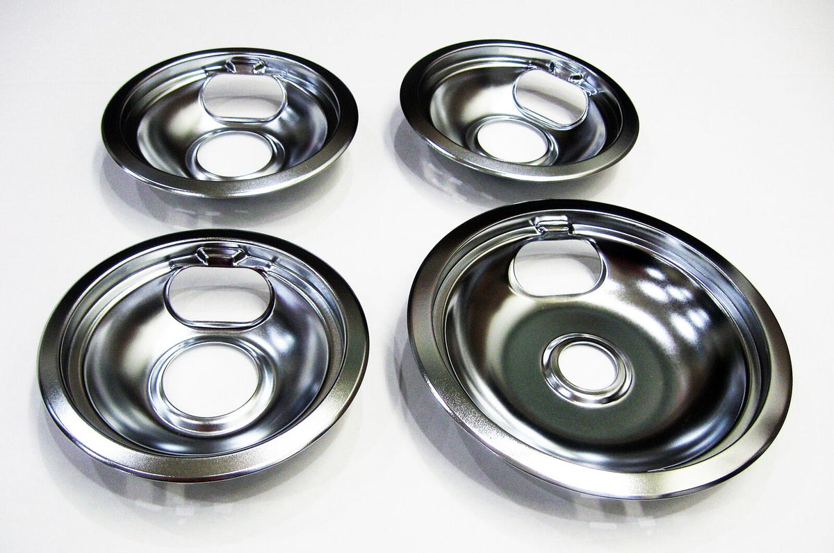 Chrome Range Burner Drip Pan Set V9123