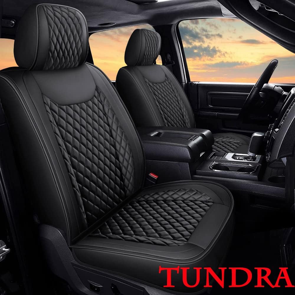 Black Waterproof Leather Car Seat Covers Full Set Z3517