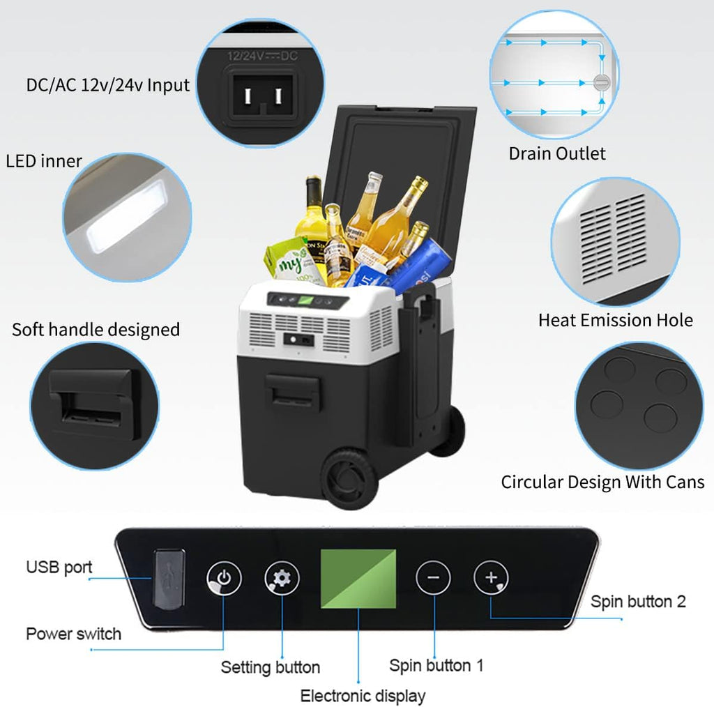 42 Quart Car Refrigerator with DC/AC Adapter W664014