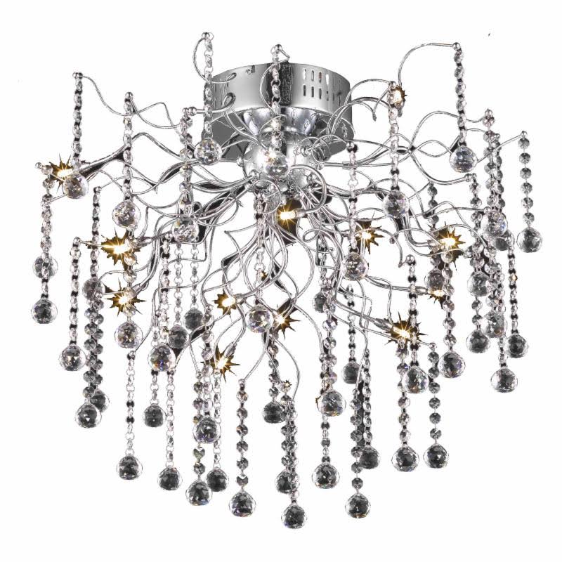 6 Light Chrome Flush Mount T903540