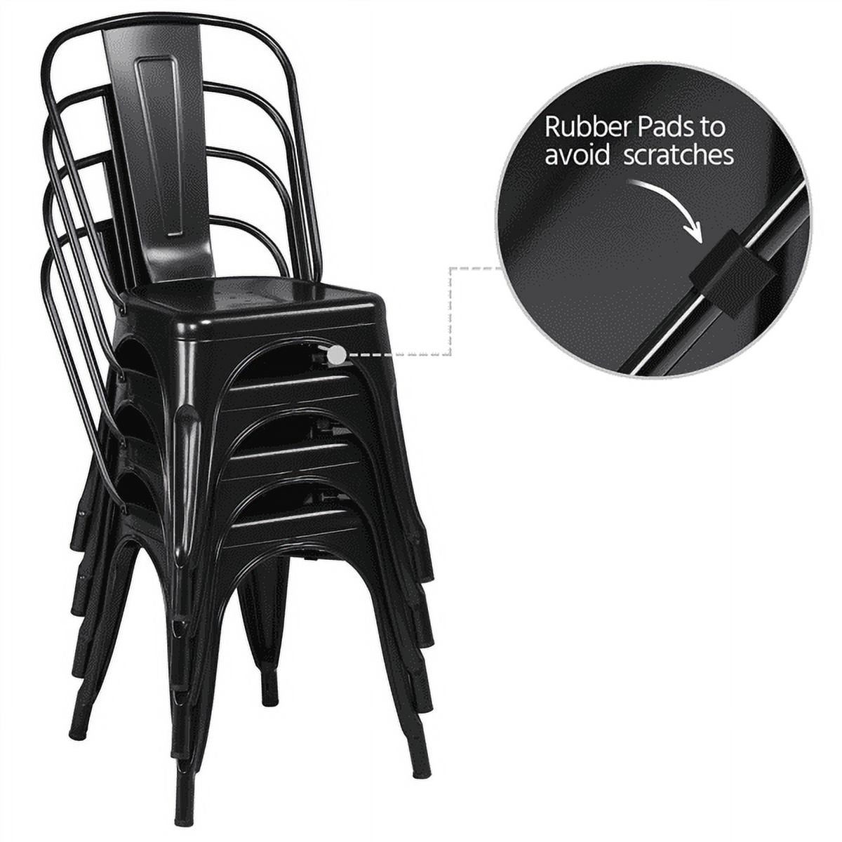 18 Inch Iron Metal Bar Chair Black (Set of 4) N711