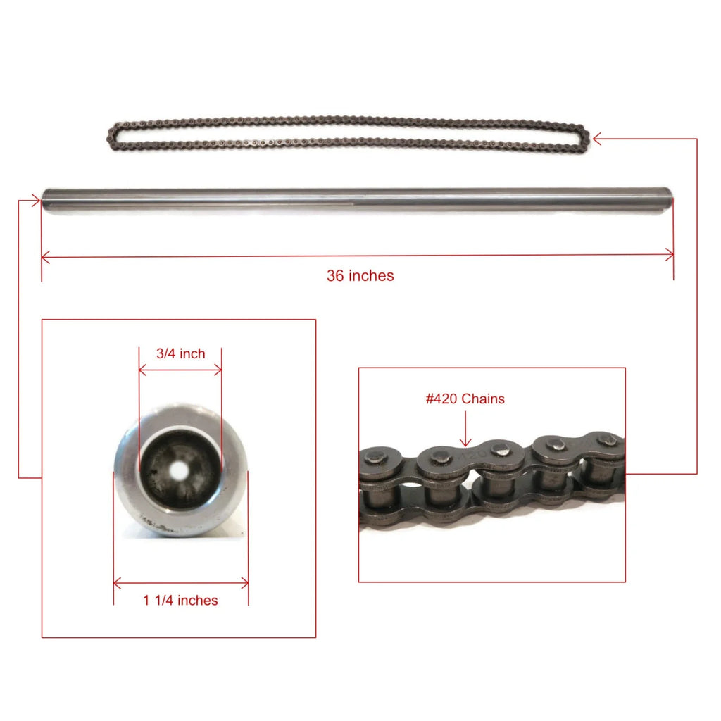 36 Inch Shaft Kit For Drift Trike Bikes With Axle Bearing & Race Hubs B5052