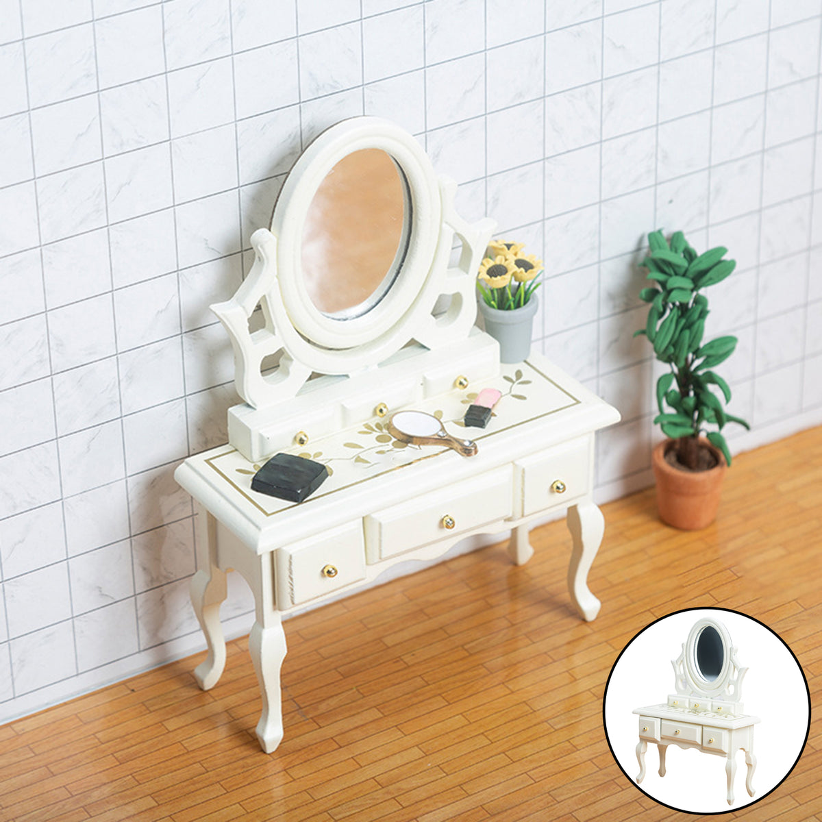 Plywood Table Vanity Dollhouse Furniture Z7325
