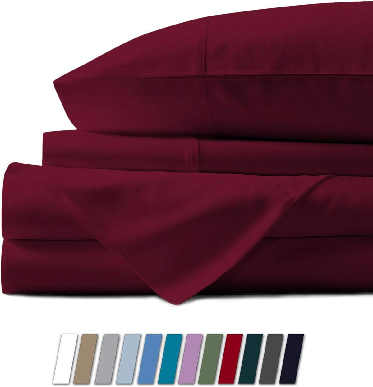 100% Egyptian Cotton California King Sheet Set, Stone Grey, Deep Pocket D845