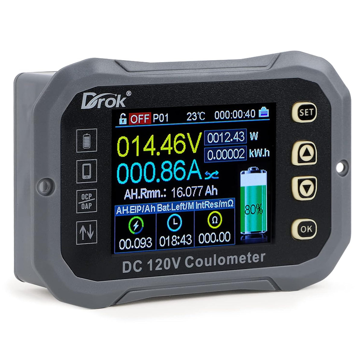 0-120V 100A DC Voltmeter Coulometer Battery Monitor, Pack of 2 U380